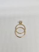 Bague de fiançailles en or blanc 14k 0.66ct radiant vs diamant lab