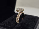 Bague de fiançailles en or blanc 14k 0.66ct radiant vs diamant lab