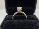 Bague de fiançailles en or blanc 14k 0.66ct radiant vs diamant lab