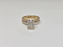 Bague de fiançailles en or blanc 14k 0.66ct radiant vs diamant lab