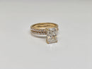 Bague de fiançailles en or blanc 14k 0.66ct radiant vs diamant lab
