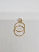 Bague de fiançailles en or blanc 14k 0.66ct radiant vs diamant lab