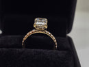 Bague de fiançailles en or blanc 14k 0.66ct radiant vs diamant lab