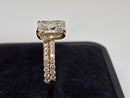 Bague de fiançailles en or blanc 14k 0.66ct radiant vs diamant lab