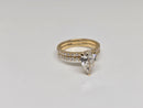 Bague de fiançailles en or blanc 14k 0.66ct radiant vs diamant lab