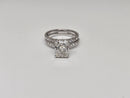 Bague de fiançailles en or blanc 14k 0.66ct radiant vs diamant lab