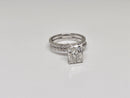 Bague de fiançailles en or blanc 14k 0.66ct radiant vs diamant lab