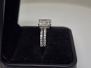 Bague de fiançailles en or blanc 14k 0.66ct radiant vs diamant lab
