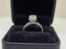 Bague de fiançailles en or blanc 14k 0.66ct radiant vs diamant lab