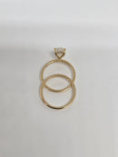 Bague de fiançailles en or blanc 14k 0.66ct radiant vs diamant lab