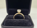 Bague de fiançailles en or blanc 14k 0.66ct radiant vs diamant lab