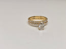 Bague de fiançailles en or blanc 14k 0.66ct radiant vs diamant lab