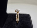 Bague de fiançailles en or blanc 14k 0.66ct radiant vs diamant lab