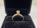 Bague de fiançailles en or blanc 14k 0.66ct radiant vs diamant lab