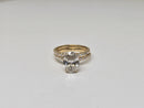 Beautiful oval Shape 3.31CT VS Lab Diamond Engagement Rings in 14K