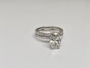 Beautiful oval Shape 3.23CT VS Lab Diamond Engagement Rings in 14K