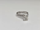 Beautiful Radiantl Shape 3.23CT VS Lab Diamond Engagement Rings in 14K