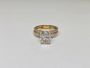 Beautiful Radiant Shape 3.77CT VS Lab Diamond Engagement Rings in 14K