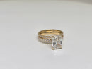 Beautiful Radiant Shape 3.77CT VS Lab Diamond Engagement Rings in 14K