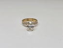 Beautiful oval Shape 3.80CT VS Lab Diamond Engagement Rings in 14K
