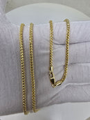 Chaîne Franco en or jaune 18 carats, 3 mm, pleine