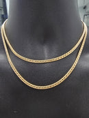 18 carats, 3,5 mm, maillons cubains doubles creux