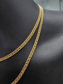 18 carats, 3,5 mm, maillons cubains doubles creux