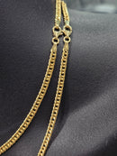 18 carats, 3,5 mm, maillons cubains doubles creux