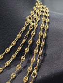 18k 4mm Coffe beans Link Hollow