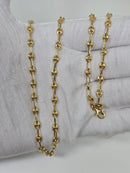 18k 4mm Coffe beans Link Hollow