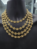 18k 9.5mm Coffee beans Link Hollow