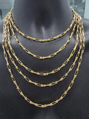 18k 4mm Paper Clip Link yellow gold hollow