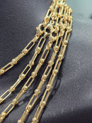 18k 4mm Paper Clip Link yellow gold hollow