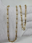 18k 4mm Paper Clip Link yellow gold hollow