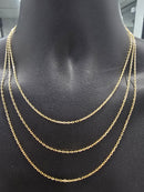 Chaîne à maillons carrés de 1,5 mm en or 18 carats, pleine