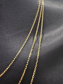 Chaîne à maillons carrés de 1,5 mm en or 18 carats, pleine