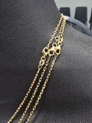 Chaîne à maillons carrés de 1,5 mm en or 18 carats, pleine