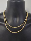 14k 3.5mm Franco yellow gold solid/full