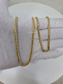 14k 3.5mm Franco yellow gold solid/full