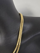 14k 4mm franco yellow gold solid/full