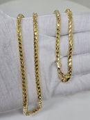 14k 4mm franco yellow gold solid/full
