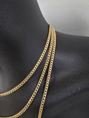 14 karats, 3 mm, maillon cubain « Miami » creux