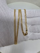 14 karats, 3 mm, maillon cubain « Miami » creux