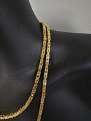 14k 4mm byzantine chain solid/full
