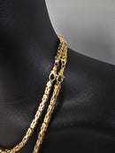 14k 4mm byzantine chain solid/full