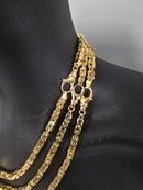 14k 5mm byzantine chain solid/full