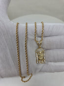 Rope Chain 10kt + Jesus Head Pendant 10 karat