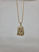 Rope Chain 10kt + Jesus Head Pendant 10 karat