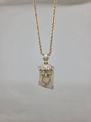 Rope Chain 10kt + Jesus Head Pendant 10 karat