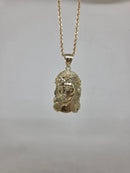 Rope Chain 10kt + Jesus Head Pendant 10 karat